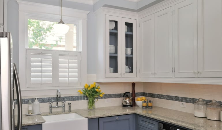 Polywood shutters in a Detroit kitchen.